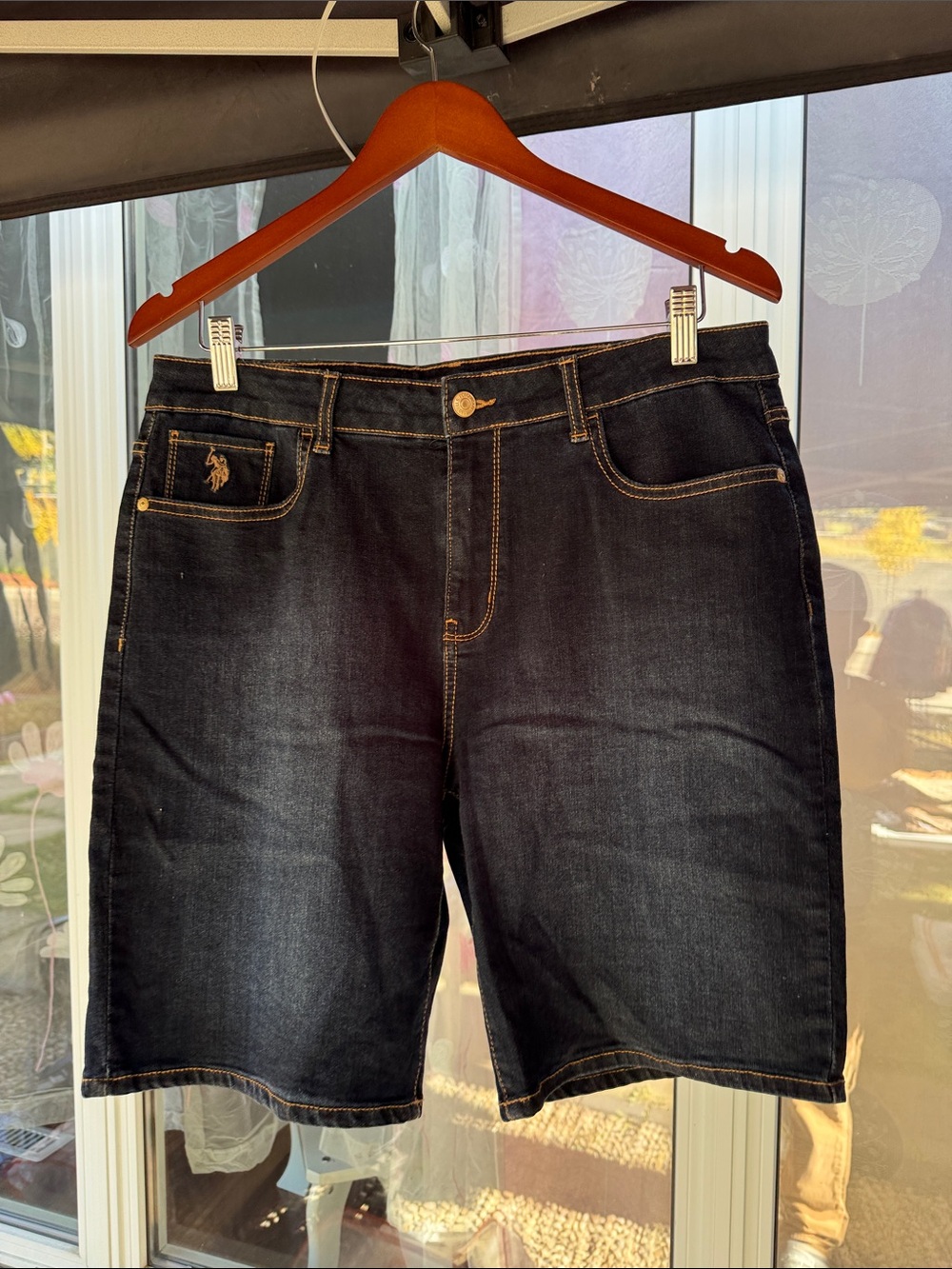 U.S. Polo Assn. Dark Blue Denim Shorts with Contrast Stitching